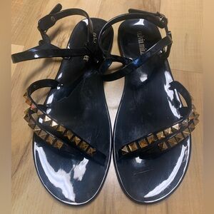 Olivia Miller - Black - Studded Jelly Sandals - Size: 9